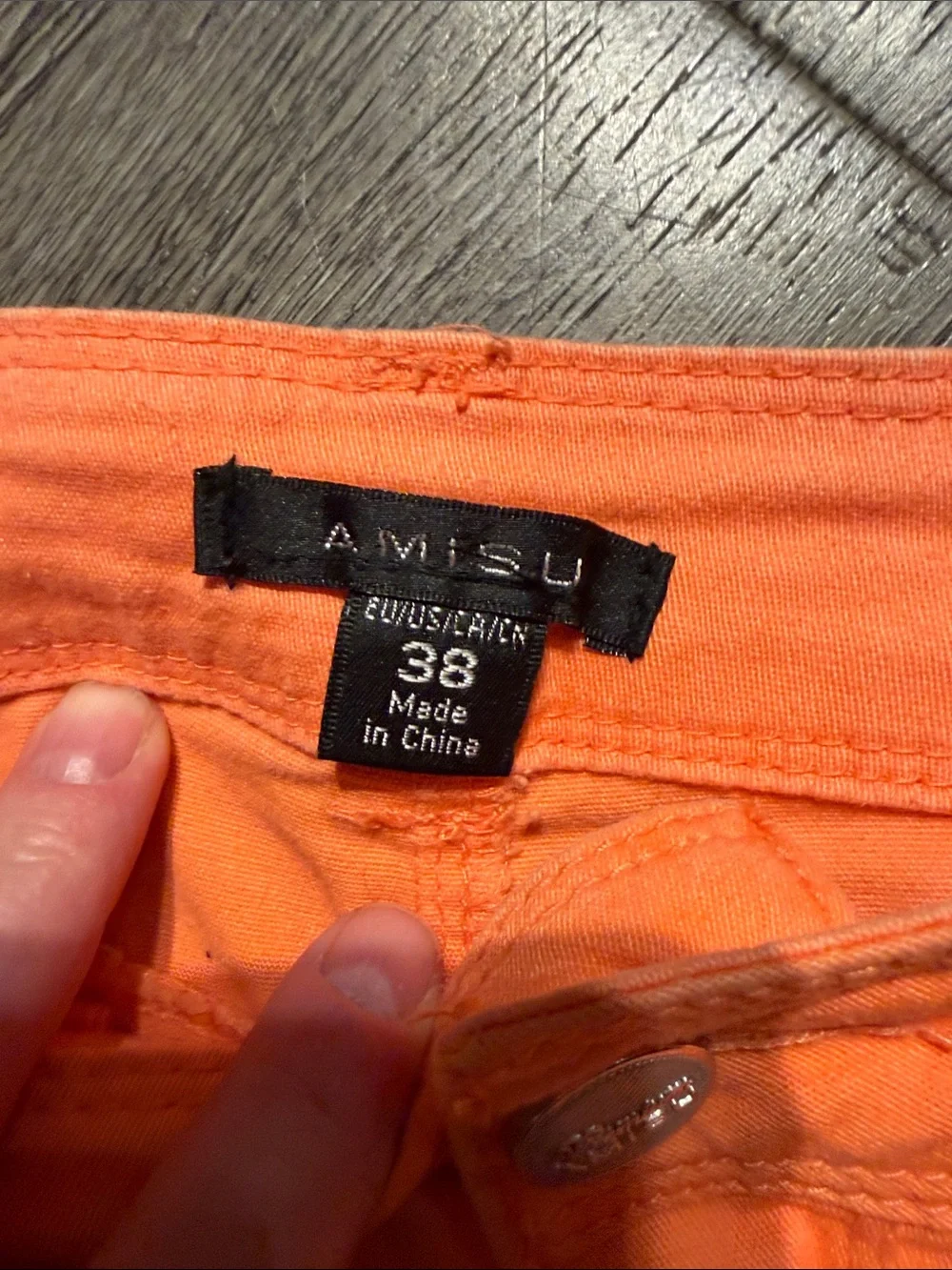 Amisu Orange Denim Jean Shorts - Picture 6 of 6